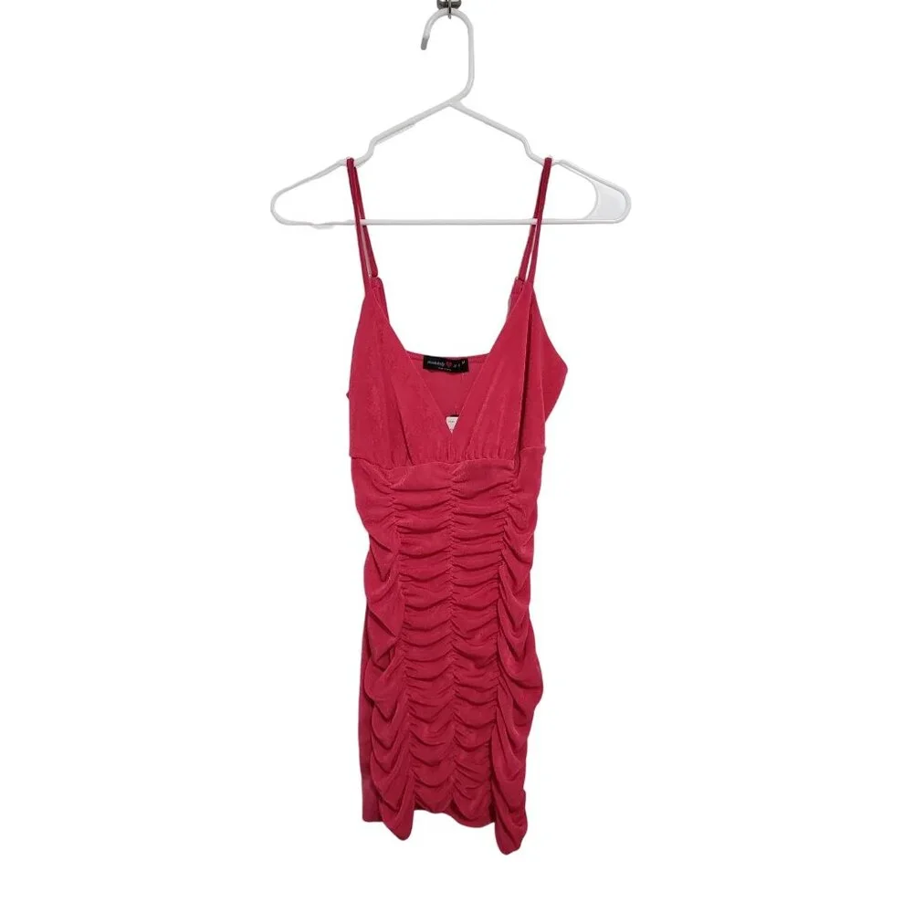 Absolutely Love It‎ Ruched Bodycon Mini Dress - Pink - Size Medium - Picture 2 of 8